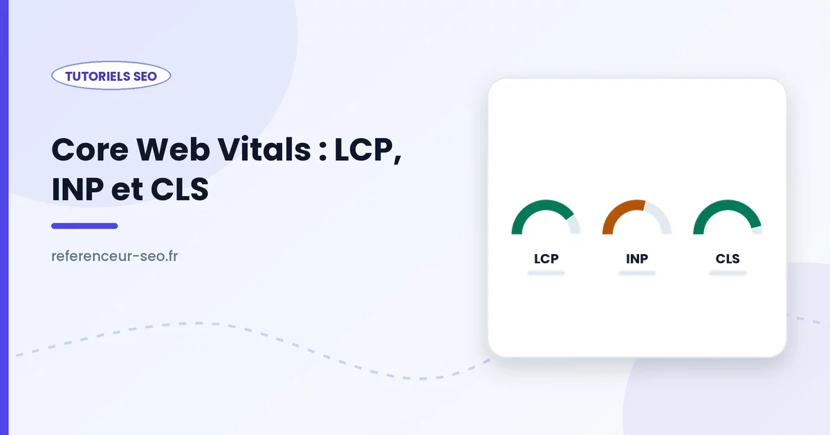 Core Web Vitals, jauges des métriques LCP, INP et CLS